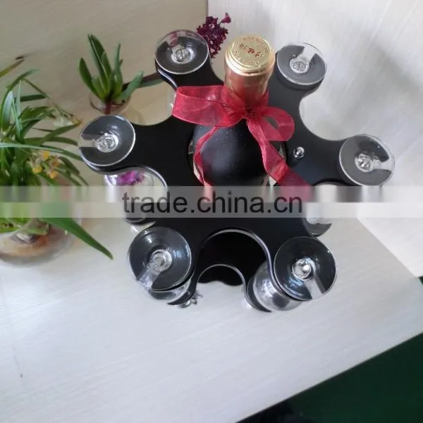 Luxury Wooden Wine Rack Bar Rack Glass Metal in the Middle Red Wine Rack Gift Wine Rack photo-2