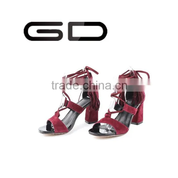 New Style Suede High Heel Shoes Popular Thick High-heeled Shoes Latest Fashion Ladies' Sandals photo-4