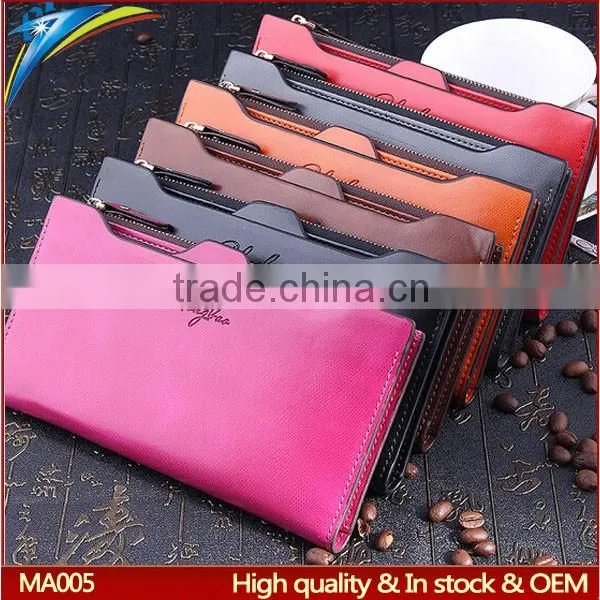 Fashion Stylish Lady Clutches and Purses Long High Quality Faux Leather Card Holders