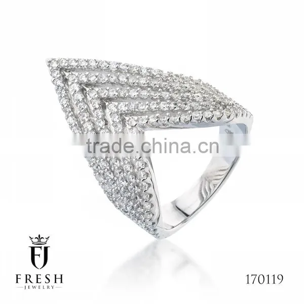 Fashion 925 Sterling Silver Ring - 170119 , Wholesale Silver Jewellery, Silver Jewellery Manufacturer, CZ Cubic Zircon AAA