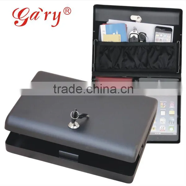 Whosale--MK500 Microvault Car Gun Pistol Portablel File Key Storage Lock Steel Safe Box (Mini Ipad Box), Document Box