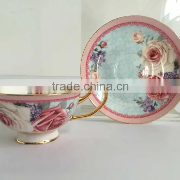 Fine Bone China Coffee Cup and Saucer