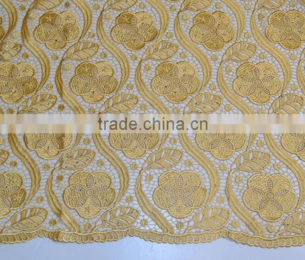 Water Soluble Embroidered Lace Collar Wedding Dress Water Soluble Lace Stock Lace Fabric photo-6