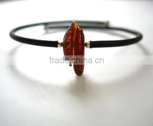 Amber Bracelet, Baltic Amber Stone Cuff Bracelet, Red Handmade Baltic Amber Jewelry