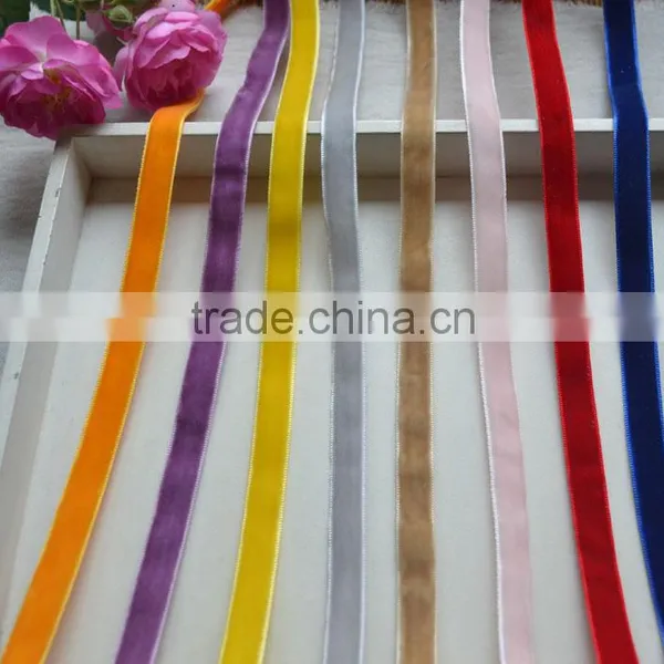 High Quality Kinds of Wide Beautiful Stretch Velvet Ribbon photo-5