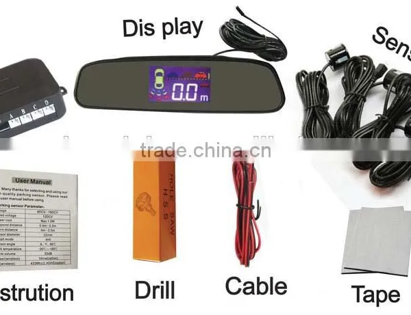 Car Parking Sensor Lcd Display Indicator,Parking Sensor With 4 Sensors ,Mirror LCD Display,Reverse Sensor,Parking Sensor System photo-3