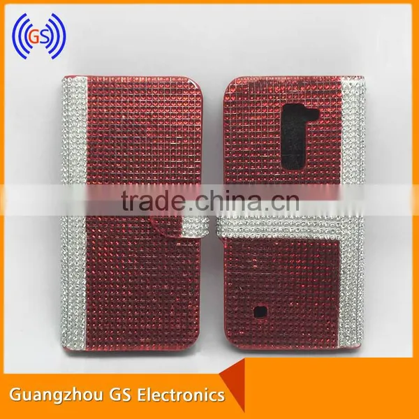 Customized Flip Bling Bling Crystal Rhinestone Cell Phone Cases For LG K4 K7 K10 photo-4