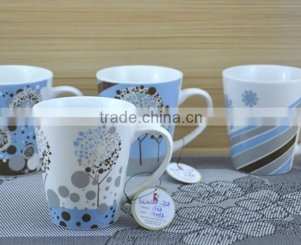 11OZ Colorful Wave Design Full Decal Print Coffee Cups, Shiny Surface New Bone China Mug, KL8009-337 photo-5