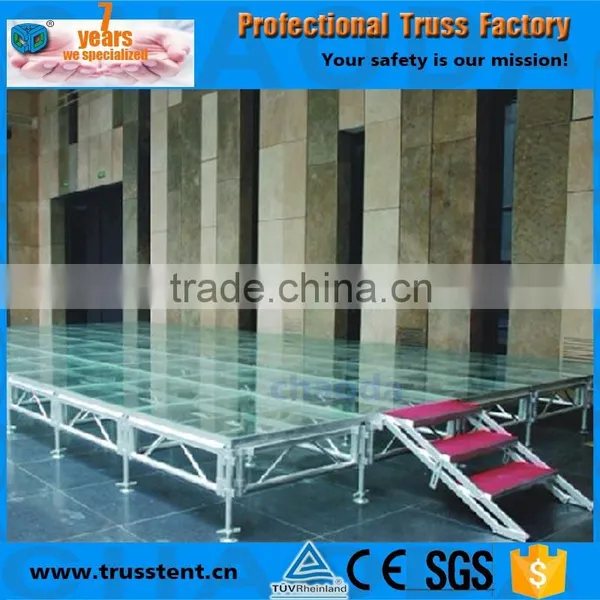 Transparent Clear Lighting White Acrylic Glass Wedding Stage Platform