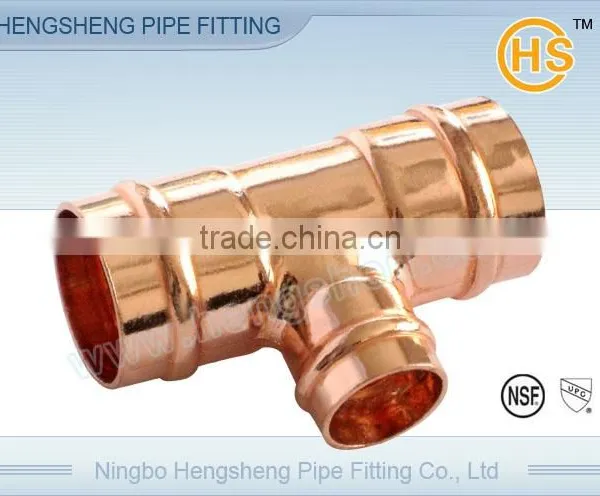 Copper Solder Ring Reducing Tee C x C x C