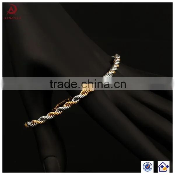 ATHENAA Best Price New Design Hip Hop Jewelry Wholesale Copper Rope Chain Brided Bracelet for Man and Woman photo-5