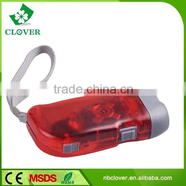 Energy Saving ABS Material 2 Led Hand Crank Dynamo Flashlight photo-3