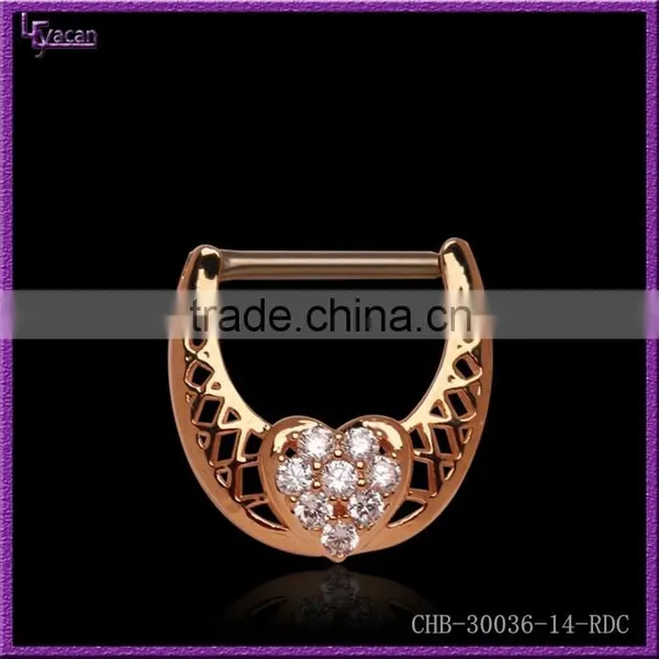 14G 316L Surgical Steel Hear Shape Nipple Shield Nipple Piercing photo-2
