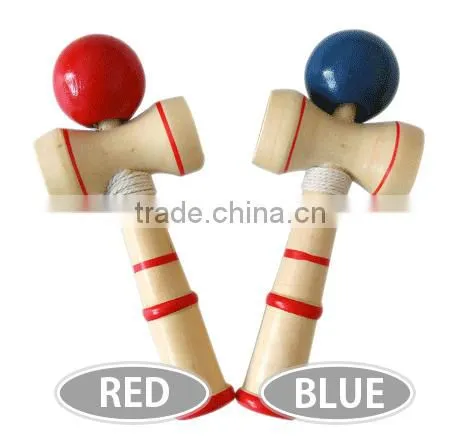 New Mini Kendama Wooden Ball Toy Limited Edition Blue/ Red KK980 photo-2