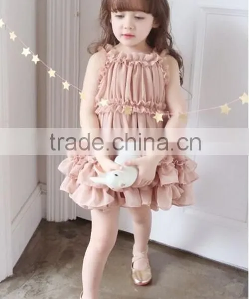 Cute HandMade Baby Girl Dress Soft Chiffon Hand Made Baby Girl Dress photo-5