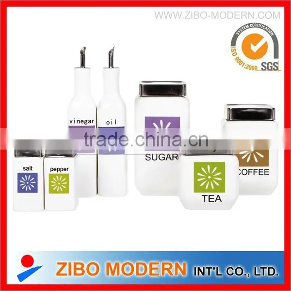 7pc Porcelain Storage Canister Set