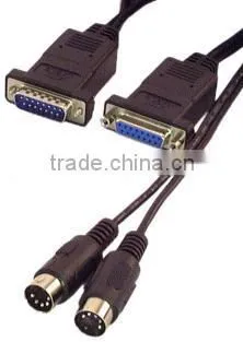MIDI Cables Multi-Media Cable for Sound Card MIDI Port DB15 Male to Two 5 Pin Din Connectors