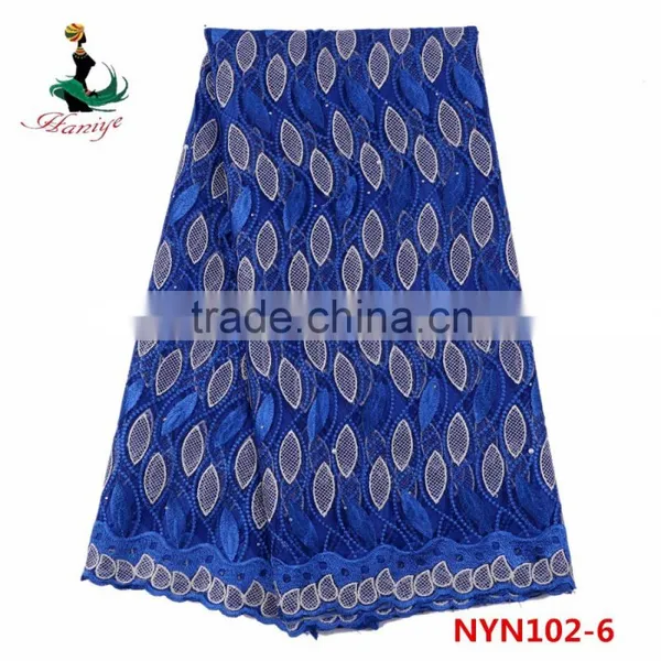 2016 Haniye Wholesale French Net Lace Fabric/Nigeria Lace Fabric for Lady Garment/NYN102 photo-4