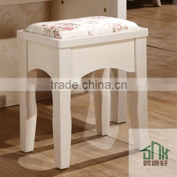 China Manufactory Dressing Stool HA-A# Wooden Dressing Table With Mirror And Stool Fancy Stool For Dressing Table