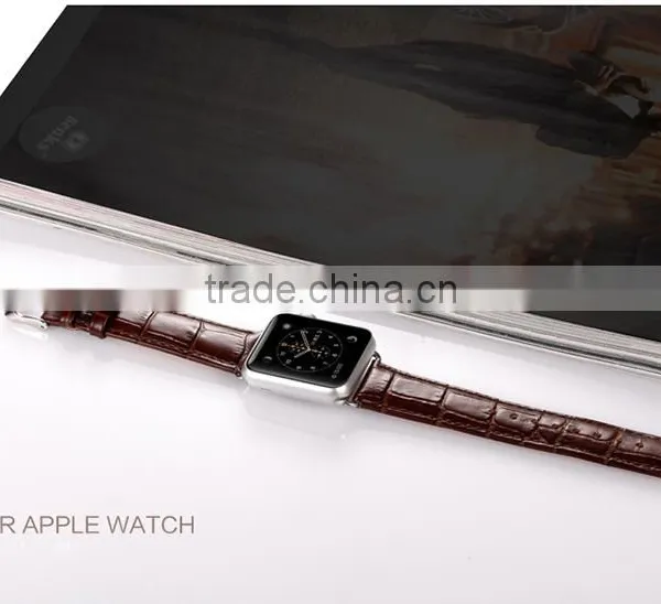 Handmade 100% Crocodile Alligator Genuine Leather for Apple Watch Strap photo-4