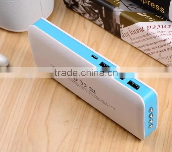 OEM Customized Logo Three Socket Port 2015 New Arrival CE Fashion Portable 15000mah Mobile Power Bank photo-3