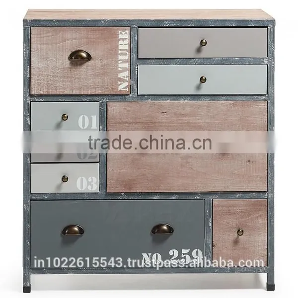 Antique Reclaimed Furniture Chest of Drawer and Door , Jodhpur Painted Furniture ABCD Cabinet photo-3