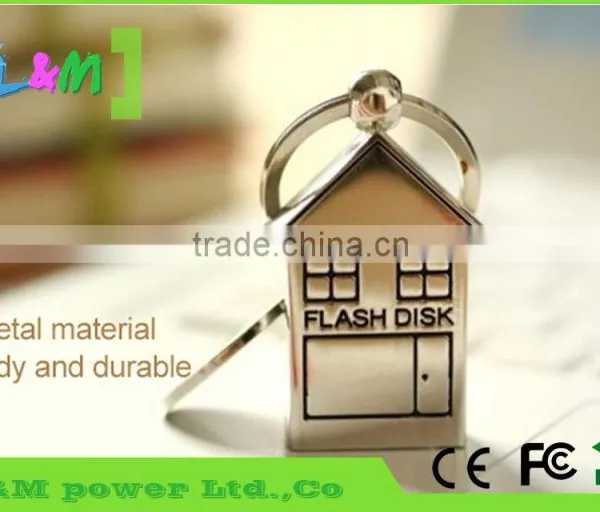 Metal House Usb Flash Drive,OEM House Shape Usb,metal Usb With Keychain photo-3
