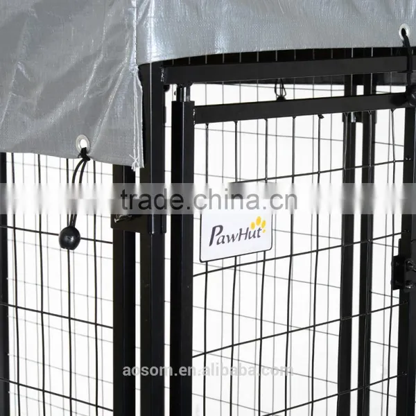 Pawhut 50" x 46" x 58"- 72" Steel Frame Outdoor Covered Dog Box Kennel photo-5