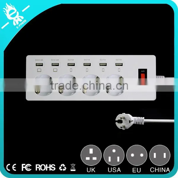 2016 New Electric Socket Surge Protector Retractable Smart 6 Usb Power Strip photo-2