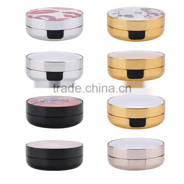 Fashionable Shiny Gold Jar for Air Cushion BB CC New Makeup Round Airless Powder Jar photo-2