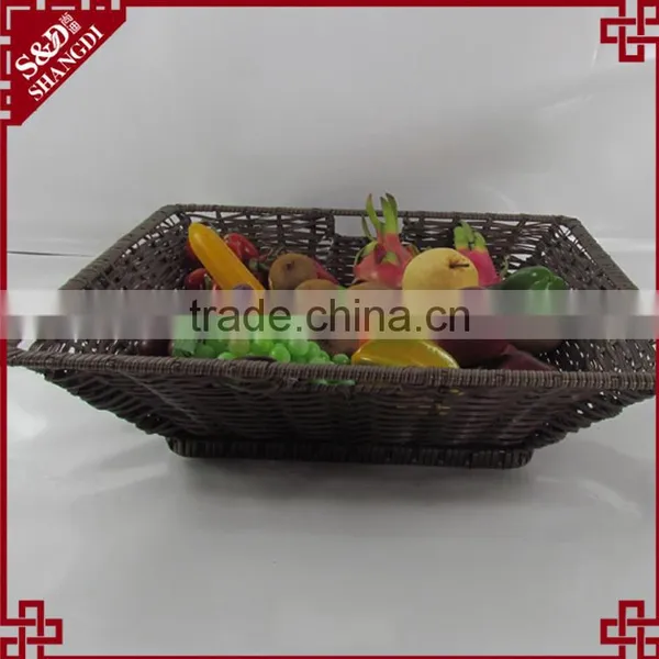 S&D Handweaved Washable Polywicker Supermarket Fruit Display Basket
