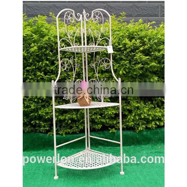 Wrought Iron folding Flower Corner Shelf