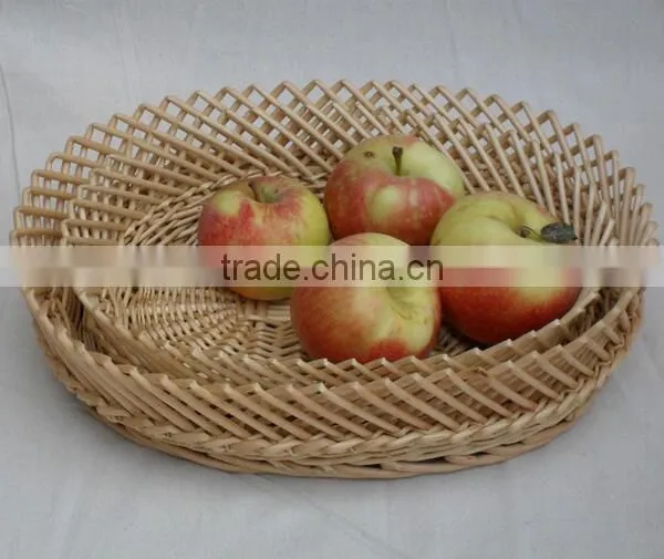 Handmade Oval White Wicker Bread Tray Dry Fruit Storage Decoration Tray photo-2