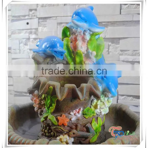 Indoor Resin Three Dolphin Water Fountain photo-2