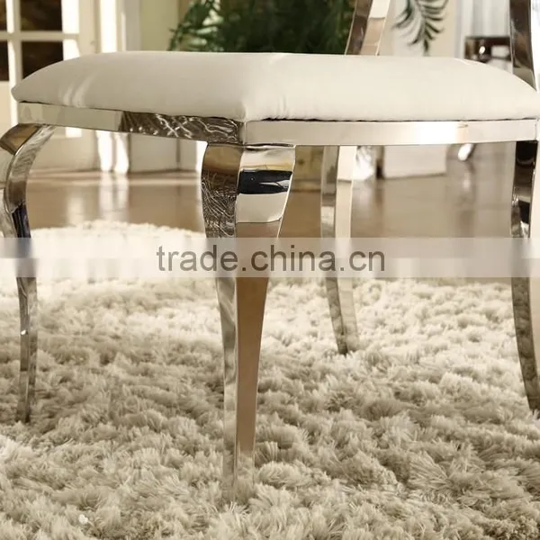 Heart Shape Silver Stainless Steel Legs White Wedding Chair photo-5