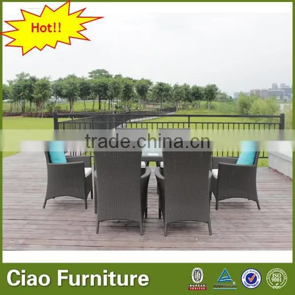 Hotel Outdoor Rattan Furniture Dining Table and Chairs Set photo-3
