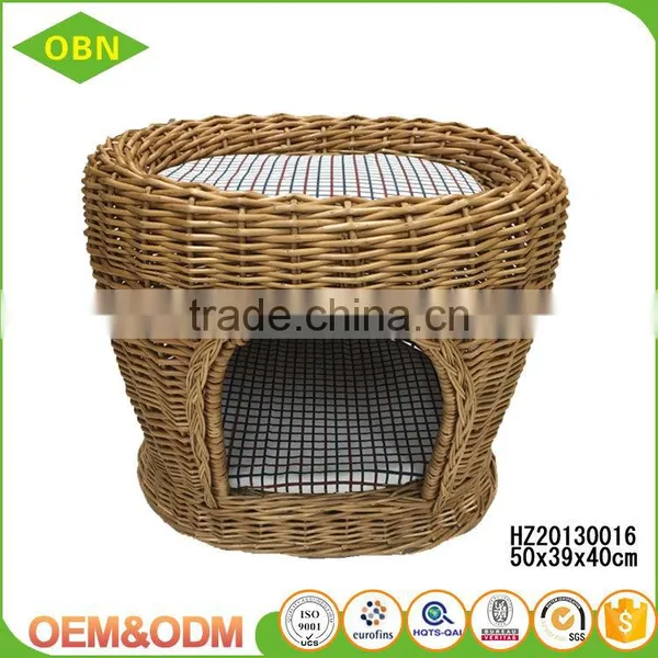 Custom Eco-friendly Material Pure Handmade Comfortable Rattan Indoor Wicker Cat House or Pet Basket photo-4