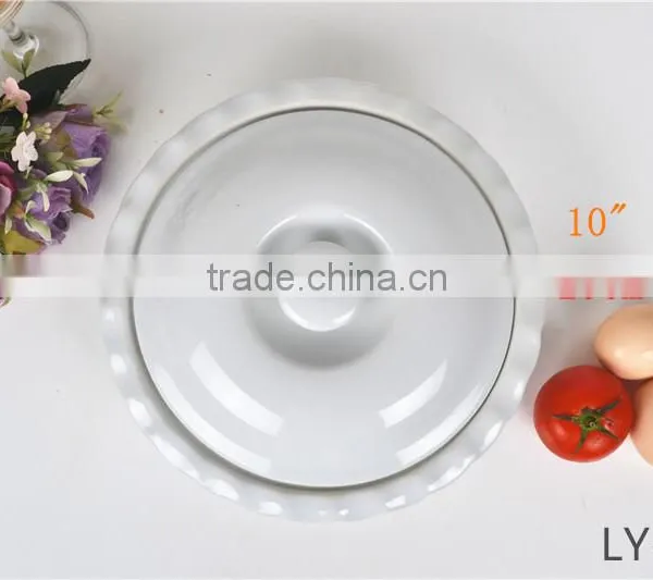 Ceramic White Porcelain Round Baking Dish photo-3