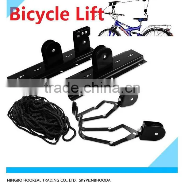 Bike Lift Hoist Garage Mountain Bicycle Hoists 100LB Capacity Garage Storage