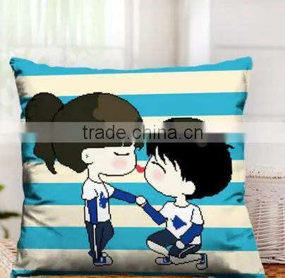 3 d Cross-stitch Pillow Animated Cartoon Lovers Lovely Printing Cross-stitch Pillowcase