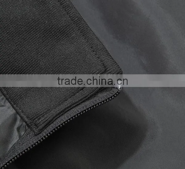 Manufacturer From Jiangxi Men's Waterproof Jacket Black Color Open Fly With Zipper 100% Polyester AC Coated With 1x1 Rib photo-3