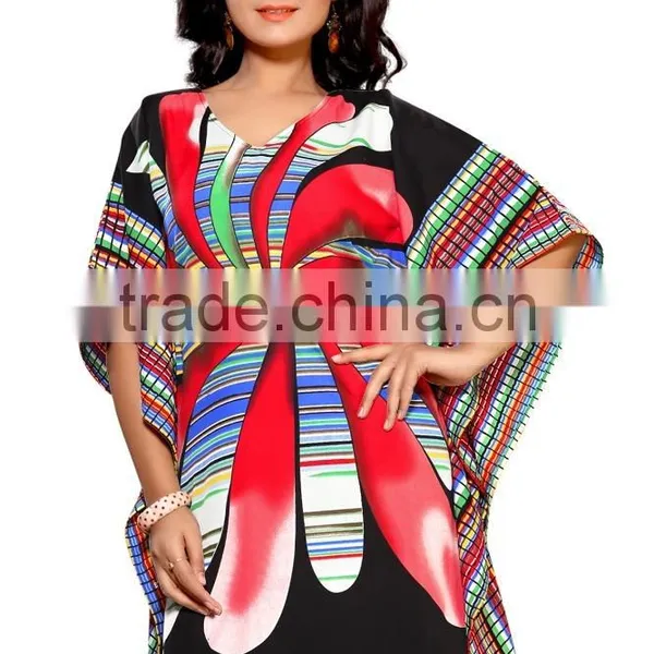 Crepe Fabric Designer Printed Kaftan / Poncho/kaftan Dress/abaya Kaftan photo-3