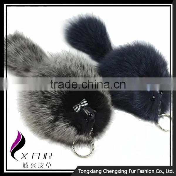 CX-R-11D New Design Colourful Animal Fox Fur Keychain photo-3