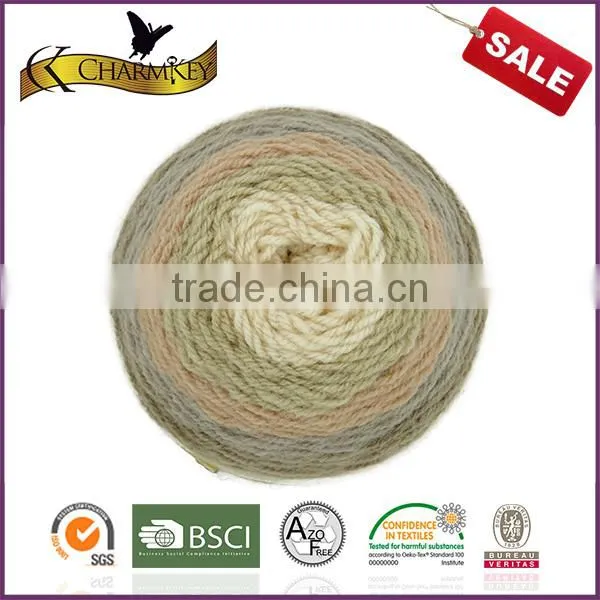 Charmkey Colorful Scarf Knitting Acrylic Wool Yarn Melange Yarn Cake Yarn photo-3