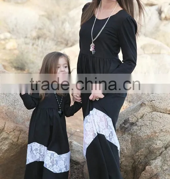 Mommy and me Maxi Dresses Women Dresses Lace Maxi Dress photo-4