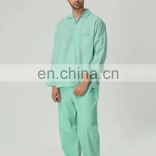 Green Soft Fabric Hospital Clothing Patient Nightwear photo-5