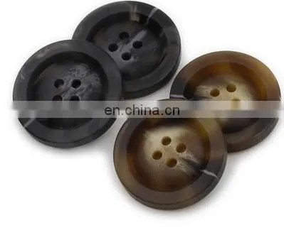 2cm White Plastic Buttons Black 4 Holes Resin photo-4