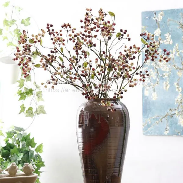 Good Quality 2 Branches Artificial PE Blue Berry For Christmas Decoration photo-5