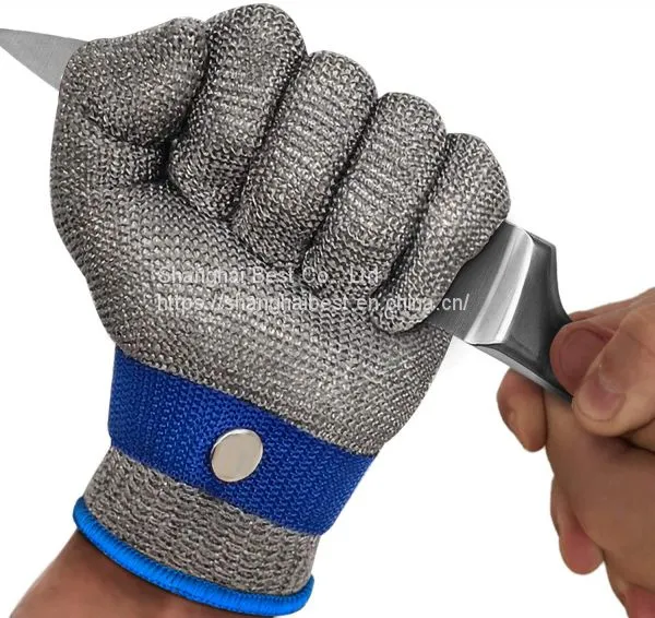 Wholesale Cut Resistant Glove Level 9 Stainless Steel Wire Metal Mesh Butcher Safety Work Glove for Meat Cutting, Fishing, Latest Material
