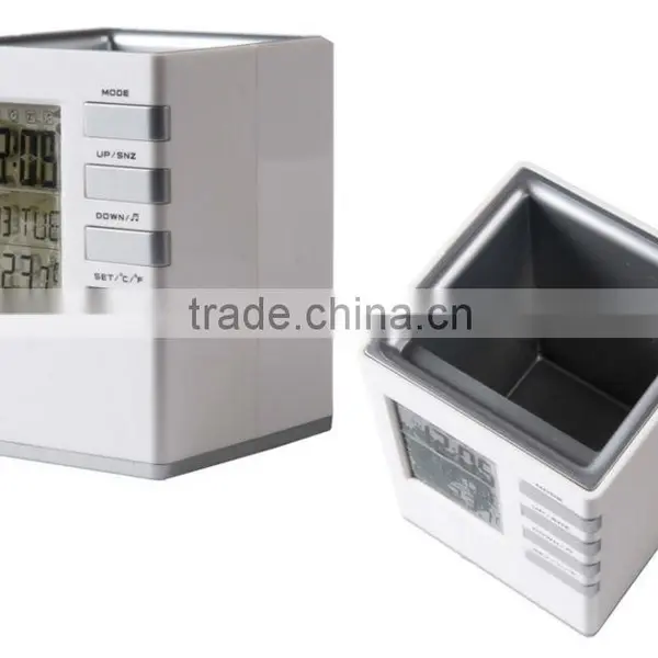 Pen Holder Digital Alarm Clock With Calendar Quality Choice photo-3